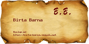 Birta Barna névjegykártya